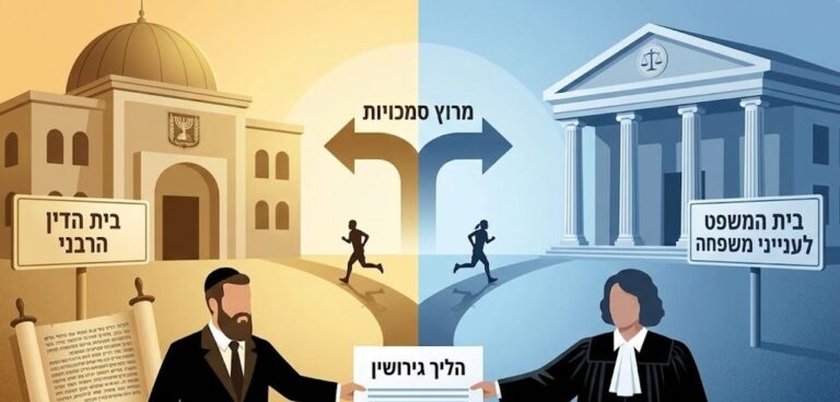הליך גירושין ברבנות מול בית המשפט למשפחה